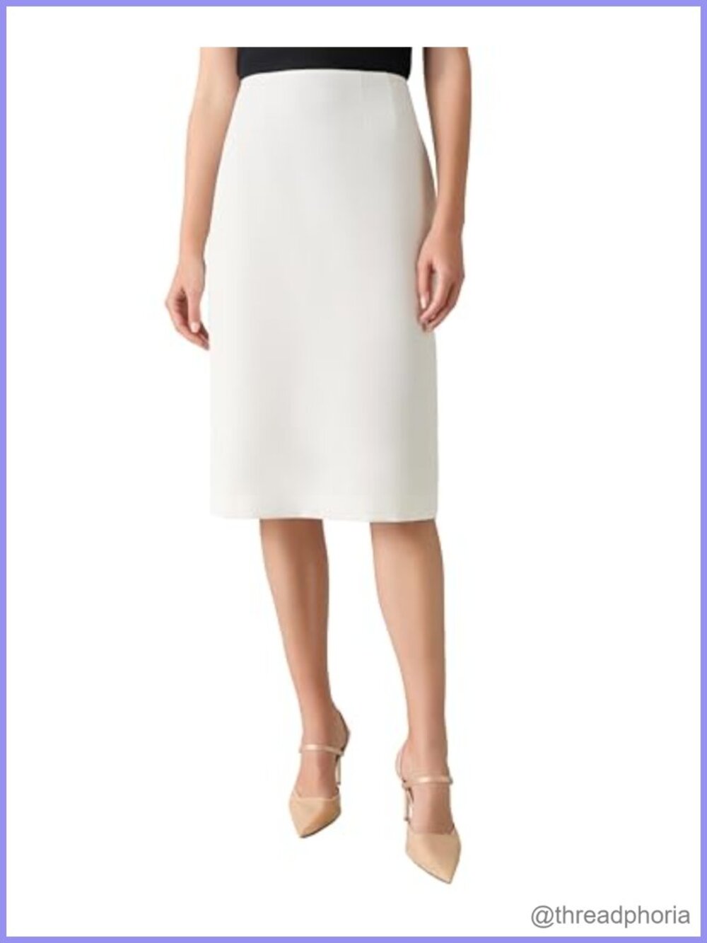 Women's Crepe Skimmer Skirt Stretch Below Knee Work Office Wear